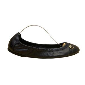 Talbots Women’s Blue Leather Gold Accent Slip-On  Ballet Flats Size 7.5B